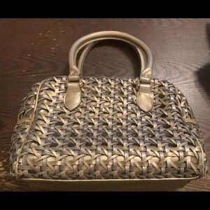 Vintage Gold/Silver Woven Warren Reed Handbag